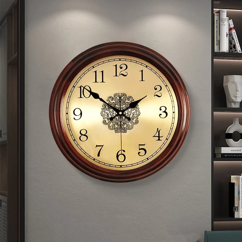 Luxury Home and Living Room Clock, Elegant Silent Round Clock for Bedroom, European Style, Home Decorations
