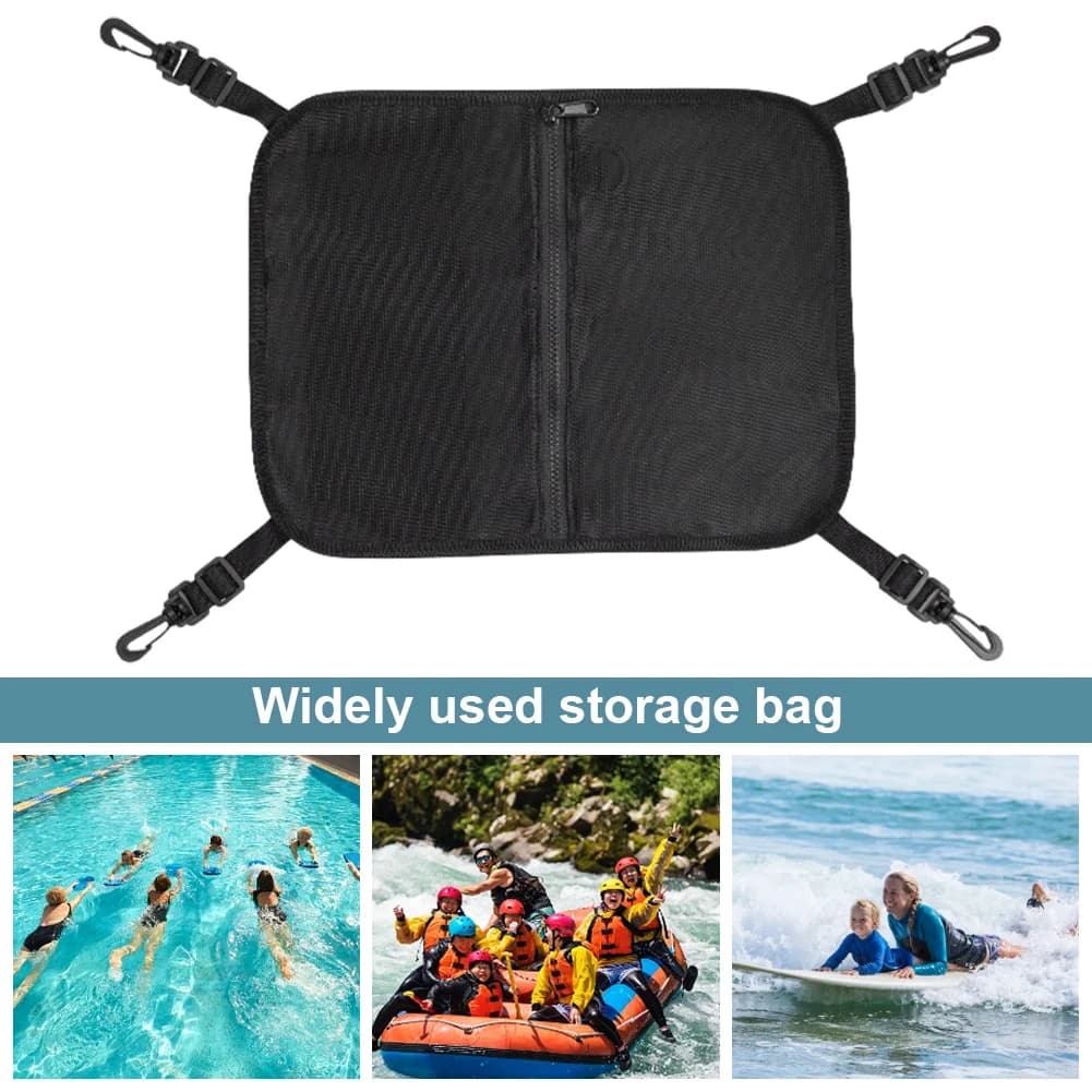 Borsa da coperta per tavola da SUP in PU, borsa portaoggetti in rete impermeabile con fibbia regolabile e fissa, accessori per kayak