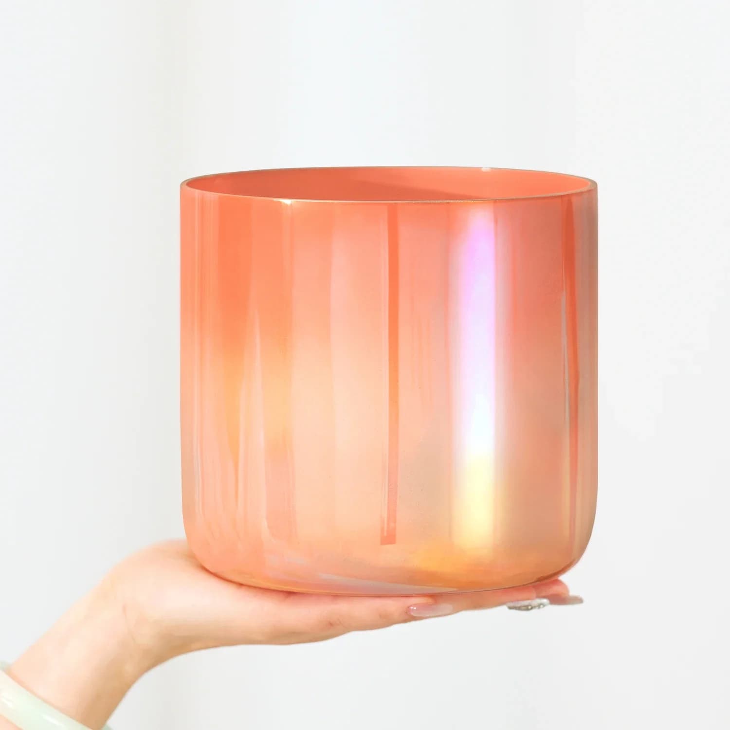 STAR LINKUP 7 Inch Dream Flame Nebula Color Alchemy Clear Quartz Crystal Singing Bowl for Sound Healing and Therapy with Mallet