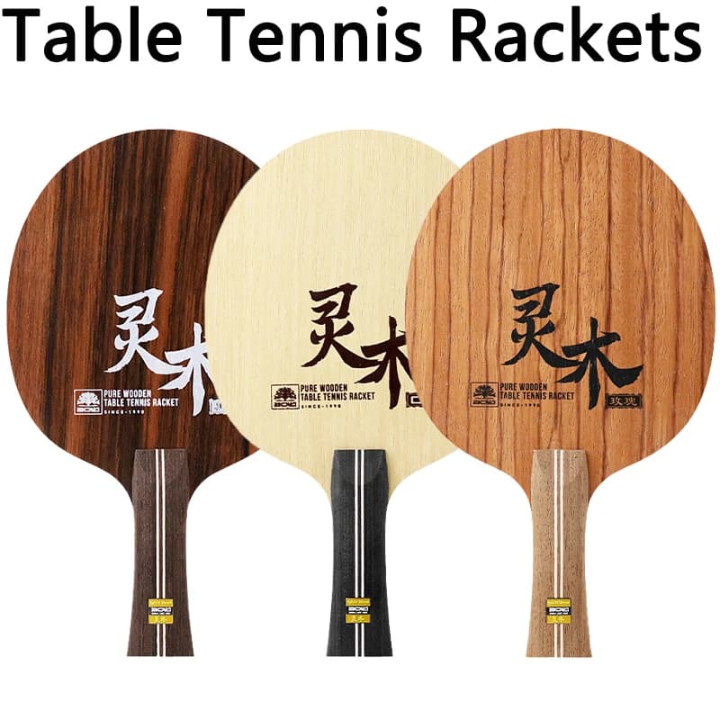 BOKI Spirit Racchette da ping pong 7 strati Legno puro Ebano Strato superiore Materiale Ayous Professionale Ayus Pings Pong Paddle Loop Drive