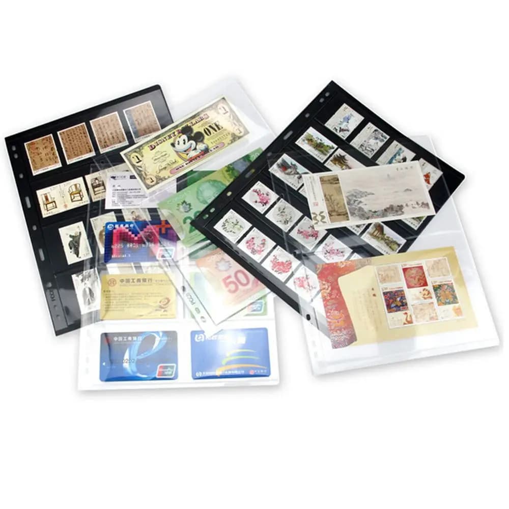 Transparent PVC Collection Stamps Banknotes Collection Medallions Badges Postage Page Stamps Grid Stamp Album Sketchbook Holder