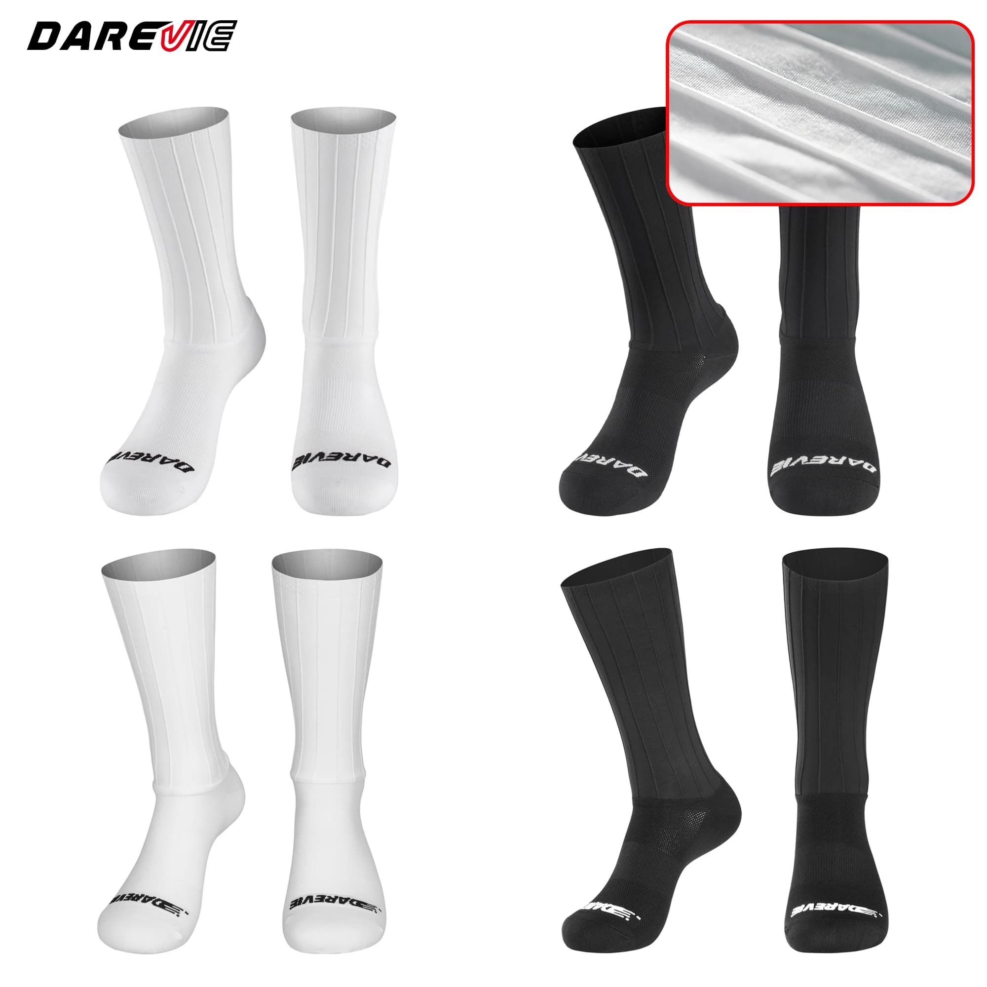 DAREVIE AERO Cycling Man Socks Pro Aerodynamics Socks Elastic Anti-Slip Men's Cycling Socks Outdoor Sports Bicycle Accessories