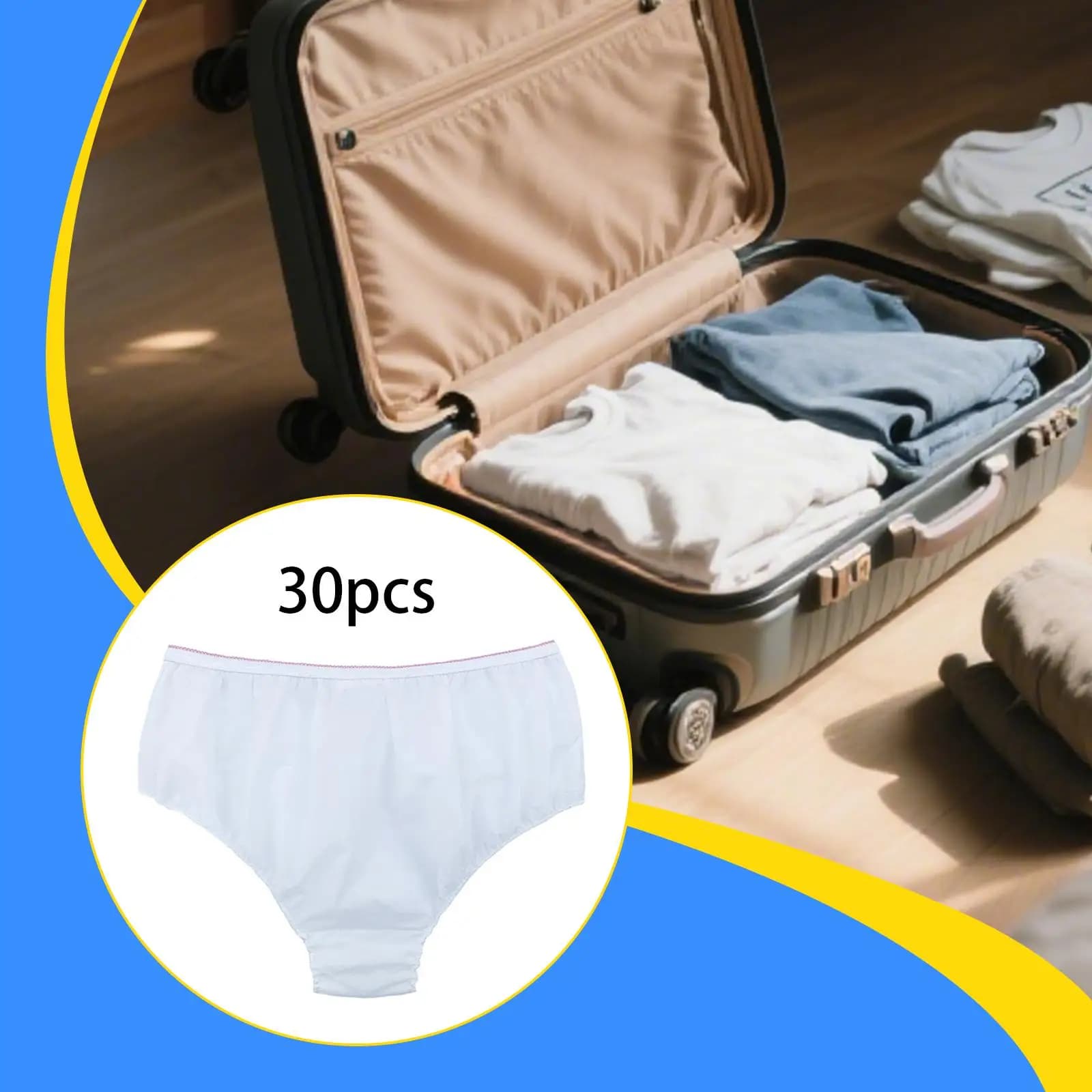 30 Pieces Handy Underwear Soft Women Panties for Hotel Waxing Tanning Sauna Room
