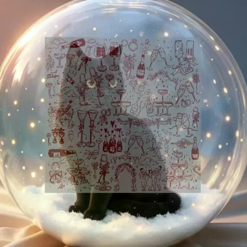 Clear Acrylic Christmas Ornament Cute Sleeping Cat Pattern Shiny Details Perfect For Christmas Tree Decor Cat Lovers Gifts