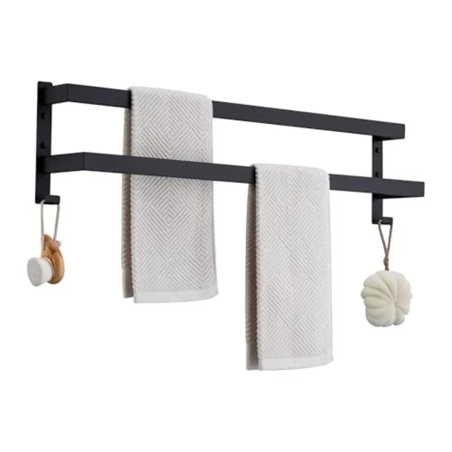Double Towel Bar Towel Racks for Bathroom Bath Towel Holders Wall Mount Staless Steel Towels Shelves Towel Rail 2-Tiers es
