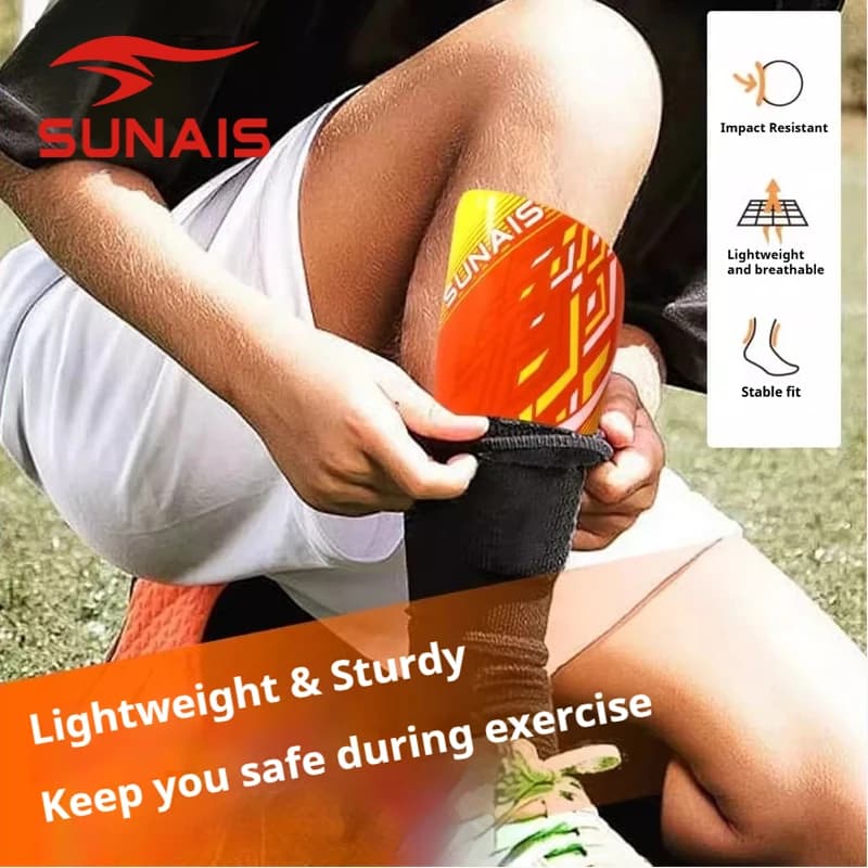 SUNAIS Parastinchi da Calcio per Adulti, Protezione Ultra Leggera per Ginocchia e Gambe, Protezione Spessa Unisex per Calcio, Sicurezza Sportiva per Bambini 537505