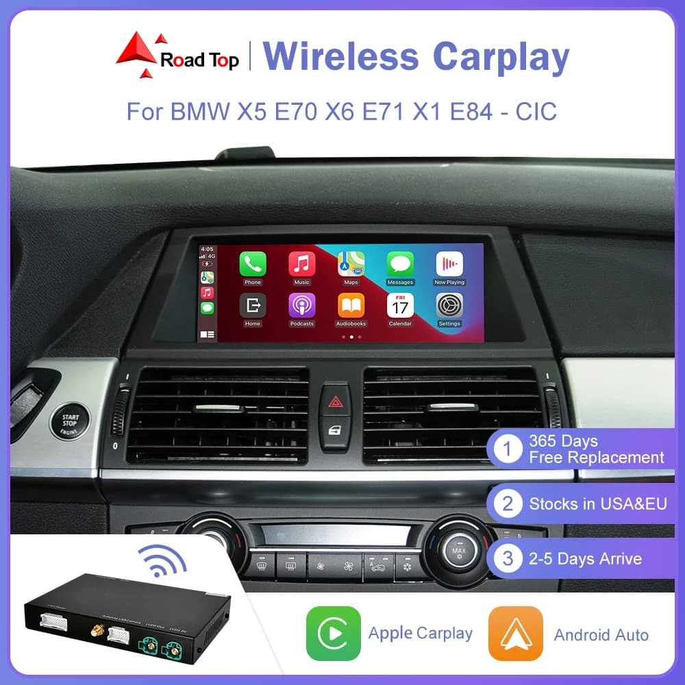 Wireless CarPlay per BMW CIC System X5 E70 X6 E71 2011-2013 X1 E84 2009-2015 con funzione di gioco AirPlay Android Auto Mirror Link