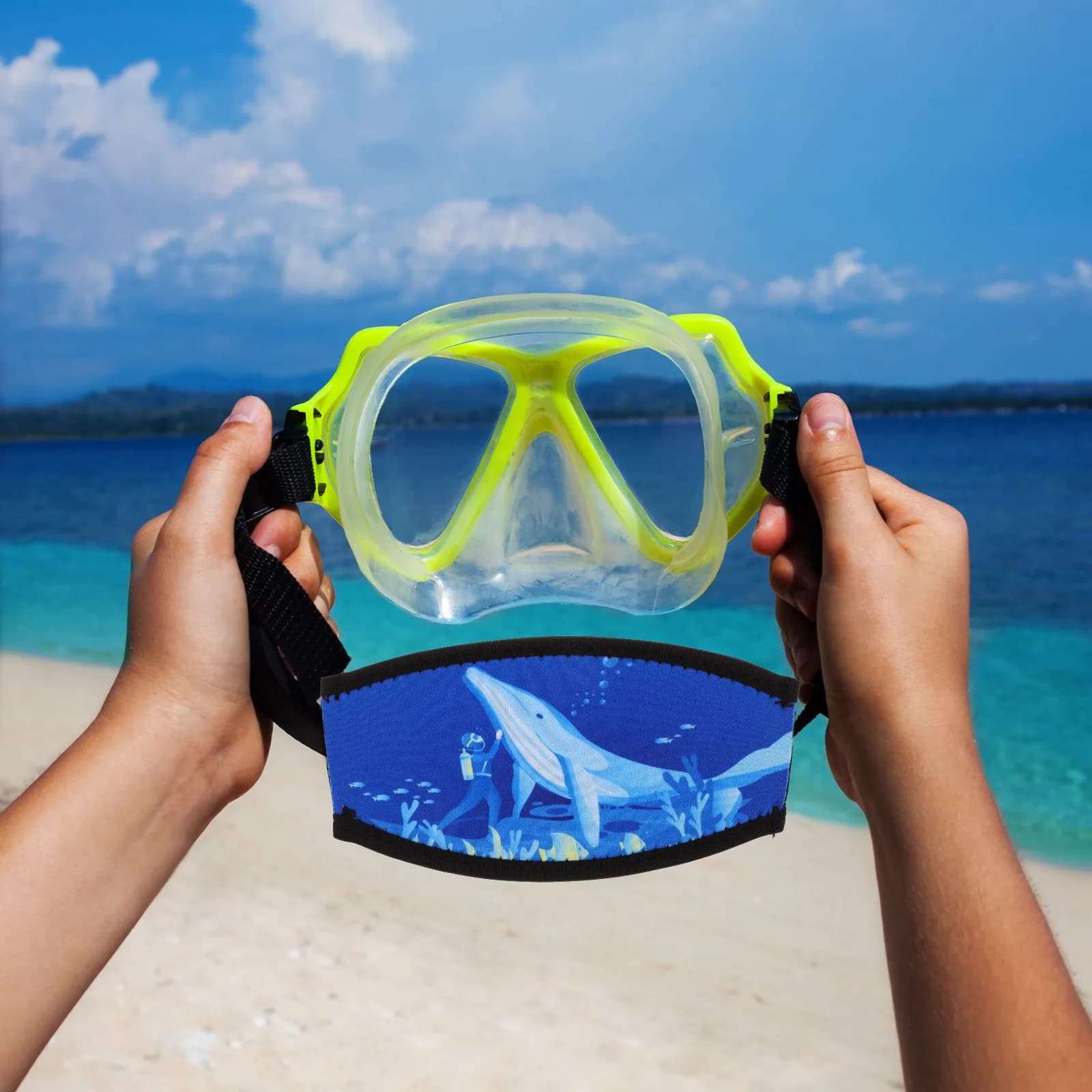 Double-layer Neoprene Underwater Mask Strap Cover, Snorkeling Hair Protection, Dives and Underwater Adventures