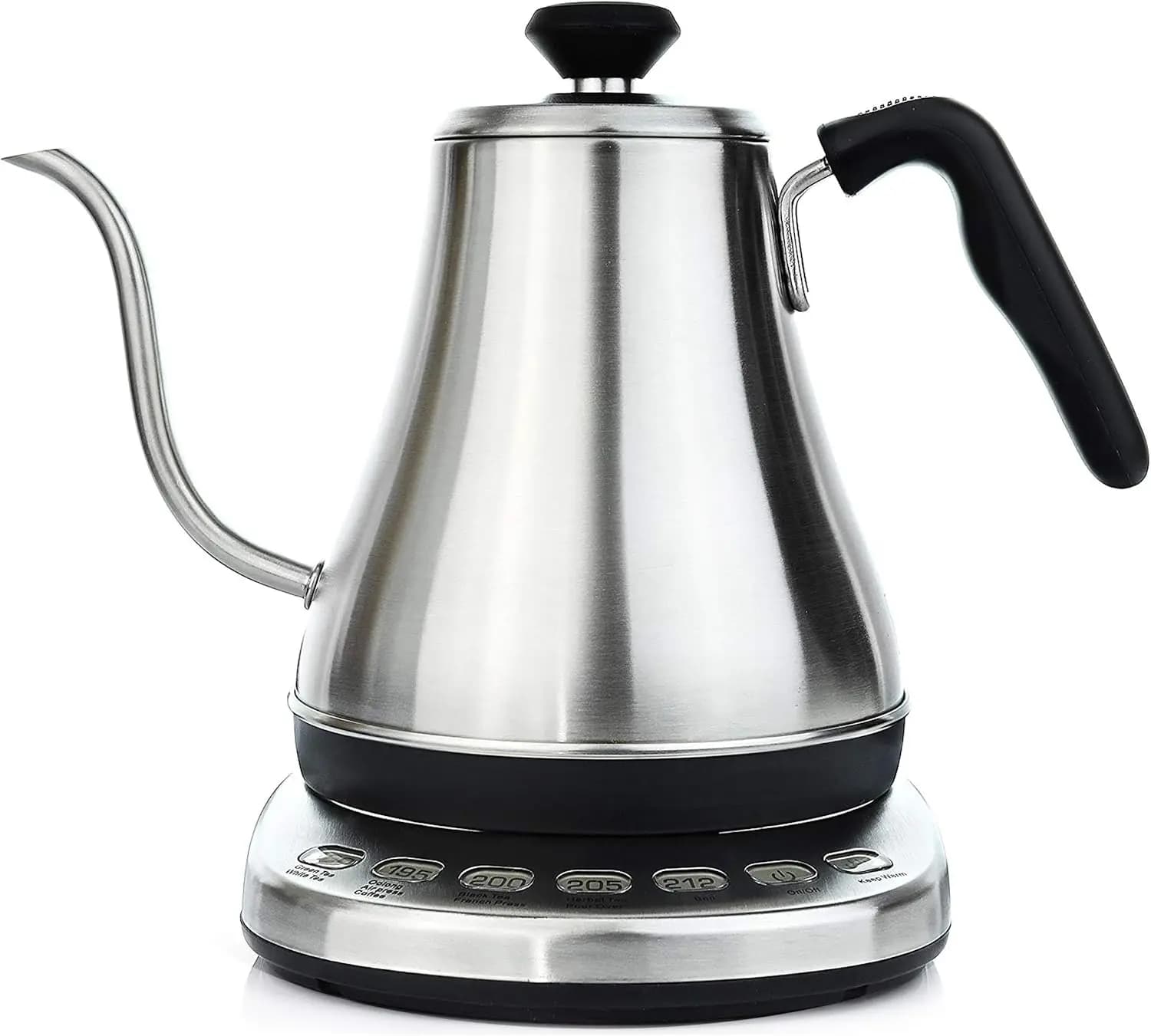 Bollitore Elettrico a Collo d'Oca con Controllo della Temperatura, 0,8L in Acciaio Inox, Impostazioni di Temperatura Personalizzate per Tè e Caffè, Funzione Mantenimento Calore