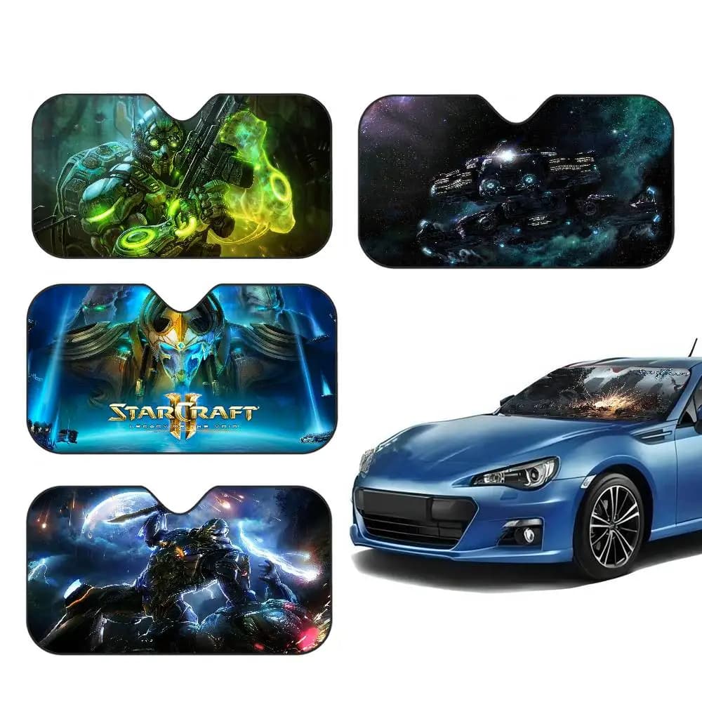 Parasole per auto Sci-fi Game S-StarCraf, parasole per finestrino, protezione solare, parabrezza anteriore, deflettore interno anteriore, parasole a doppio anello