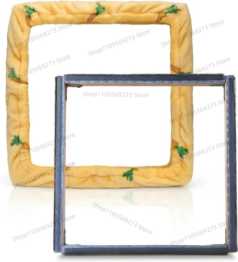 Square Punch Needle Frame,Gripper Strip Frame, Rug Hooking Frame, Cross Stitch Hoop, with Frame Flannel Cover