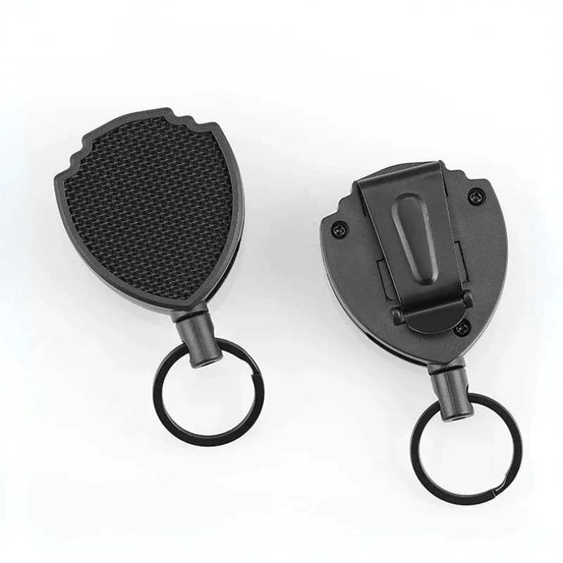 Antifurto Badge Reel Metallo Facile da tirare Fibbia Corda Portachiavi elastico Portachiavi retrattile Anti smarrimento Badge Clip da pesca