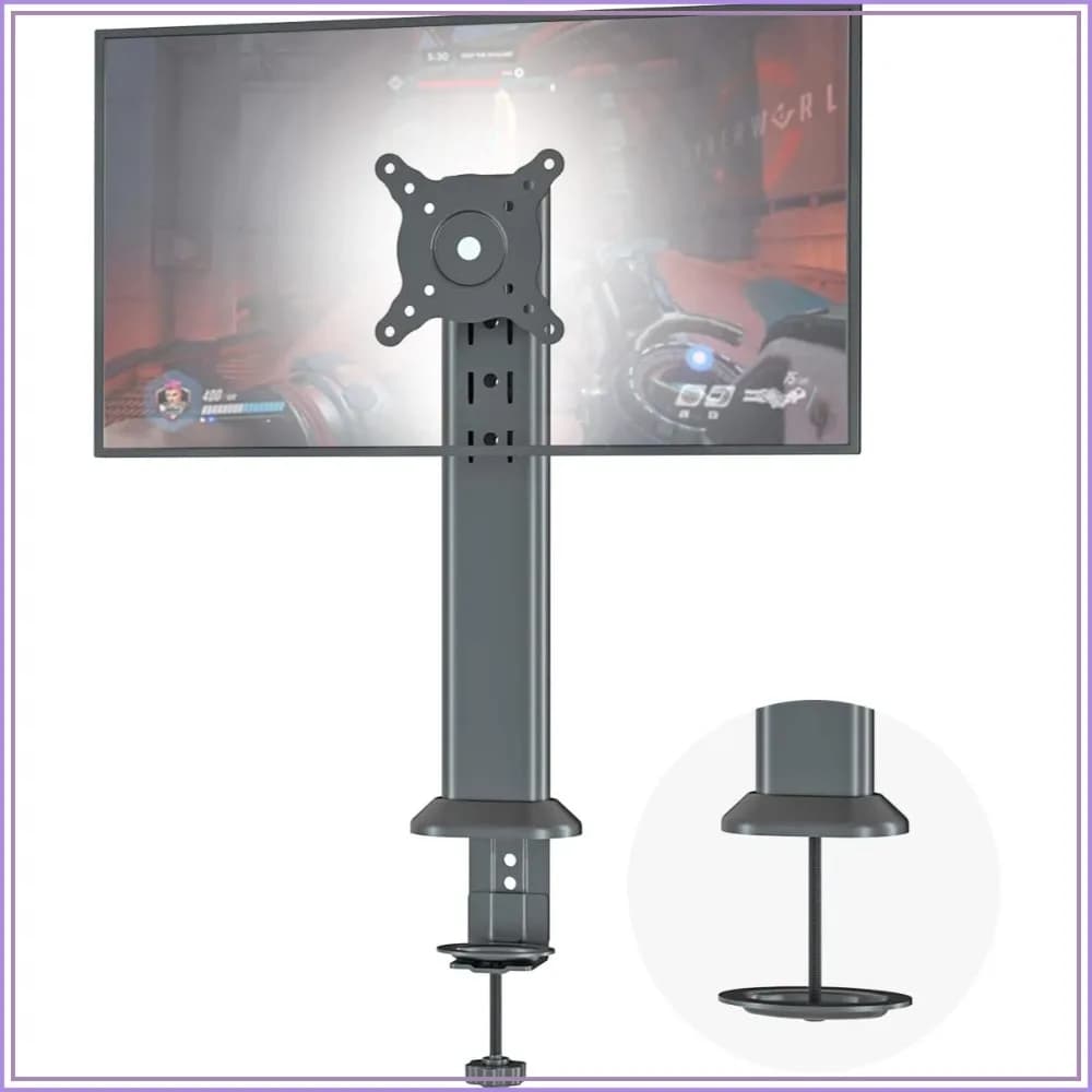 Single Monitor Arm Desk Mount Stand Fit 13-32 inch Flat Curved Screen, Swivel, Height Adjustable, Rotation, Holds up to 77lbs