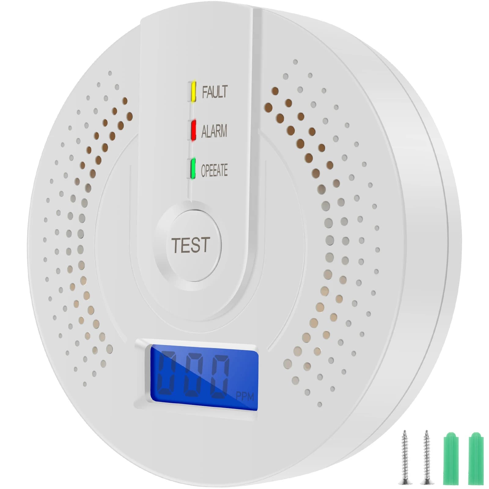 Sensore di allarme CO Rilevatore di allarme monossido di carbonio Allarme domestico intelligente ad alta sensibilità Display LCD Allarme tester CO con UL2034