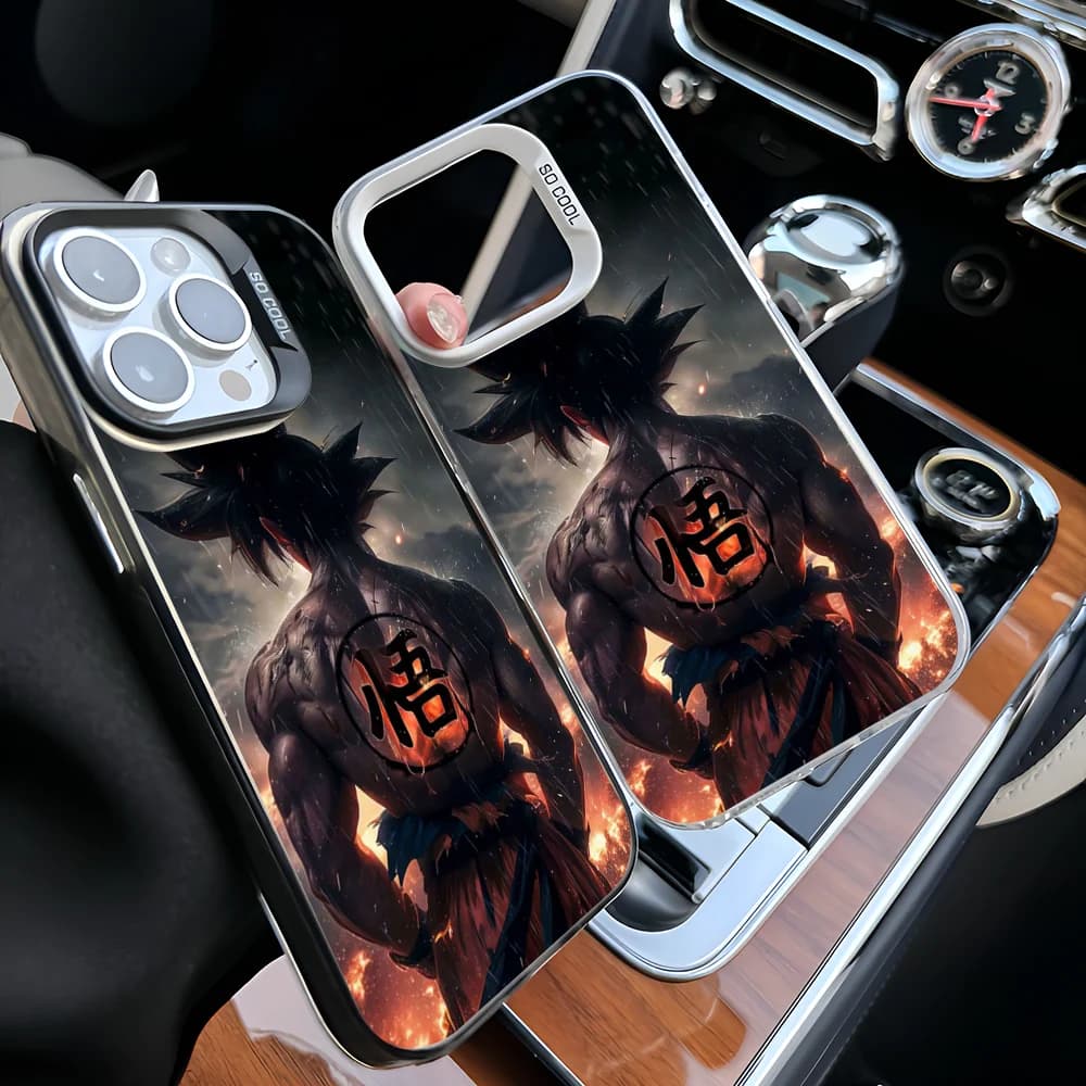 Custodia per telefono Epc Anime D-DragonES-B-Ball-G-Goku Custodia per telefono IMD per IPhone 16 15 14 13 12 11 Pro Max Plus Colore Argento Cover