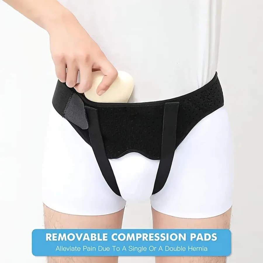 Belt for single/double hernia for men and women recovery belt with 2 removable compression pads