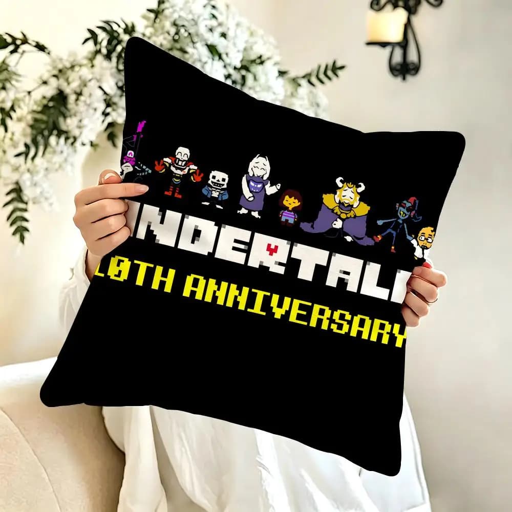 Game U-Undertale Cushion Cover Pillow Case Anti-dustmite Pillowcase Silky Short Plush Sofa Cushion Cover hot