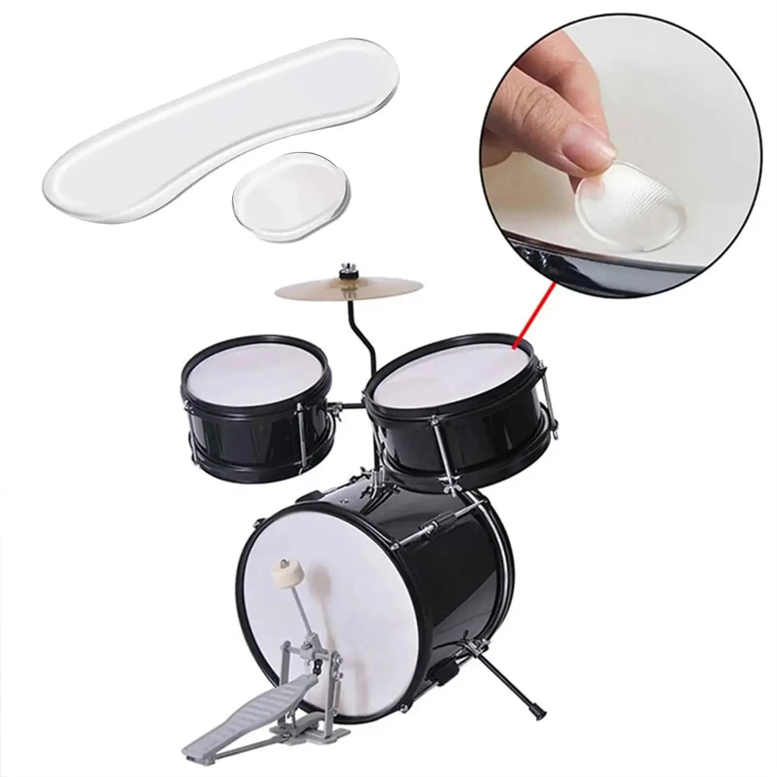 Pad Silenziosi per Batteria in Silicone, Smorzatori Antiscivolo per Accessori Batteria, Pratica in Studio Domestico