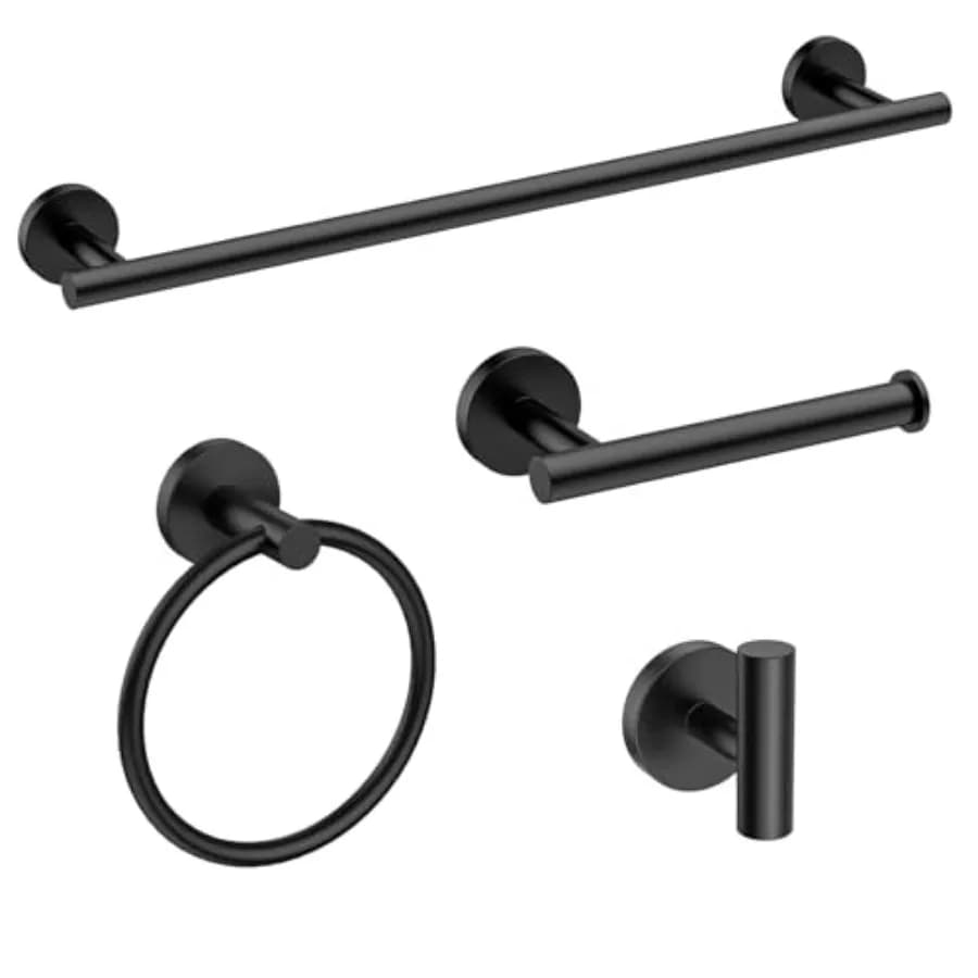 Set di Accessori per Bagno Moderno, Set Portasciugamani da Parete in Acciaio Inox SUS304 Durevole, Set di 4 Pezzi