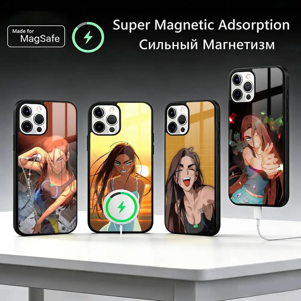 Anime Alien Stage Girls Hyuna Cartoon Phone Case For IPhone17 16 15 14 13 12 11 Plus Pro Max Plus Wireless Charger Cover Funda