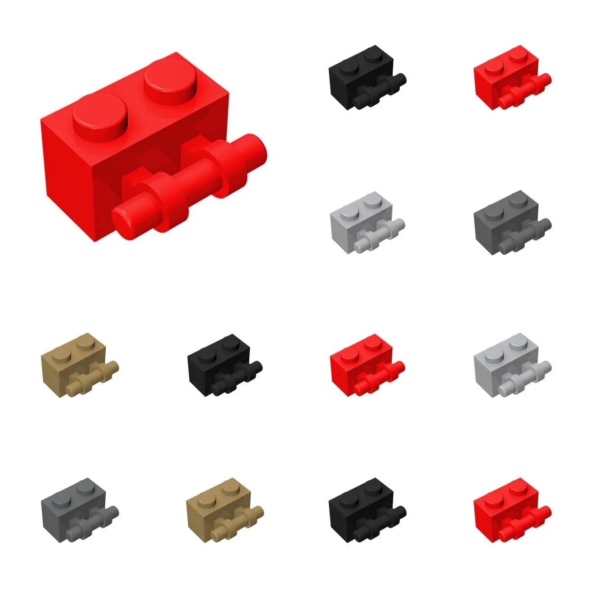 50 pz MOC Parti 30236 Mattoni Modificati 1x2 con Maniglia a Barra Mattoni Compatibili Blocchi di Costruzione FAI DA TE Particelle Giocattolo Regalo