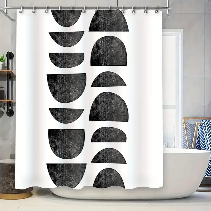 Set di tende da doccia astratte moderne, decorazioni per il bagno impermeabili, motivo geometrico della fattoria, rivestimento in tessuto, sfondo lavabile