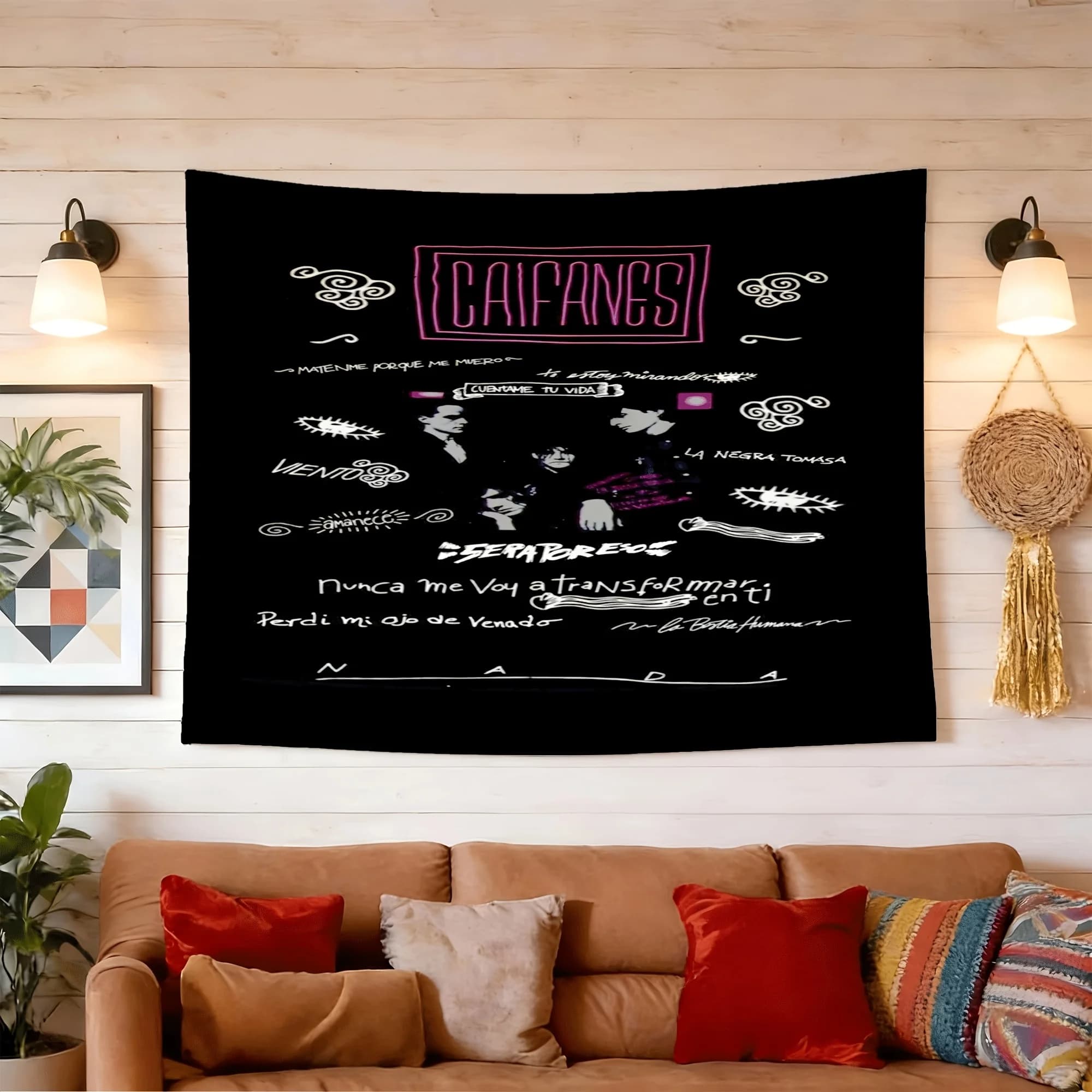 2 Caifanes Peach Skin Wall Tapestry | Perfect Gift for Various Festivals, Ideal for Living Room, Bedroom, Office Decor, Party Decoration