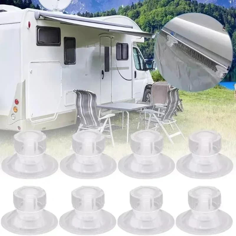 10 Pezzi Ganci di Fissaggio 45mm per Roulotte e Camper, Ventose ad Alta Aderenza per Tende da Sole, Accessori per Teli da Campeggio Auto
