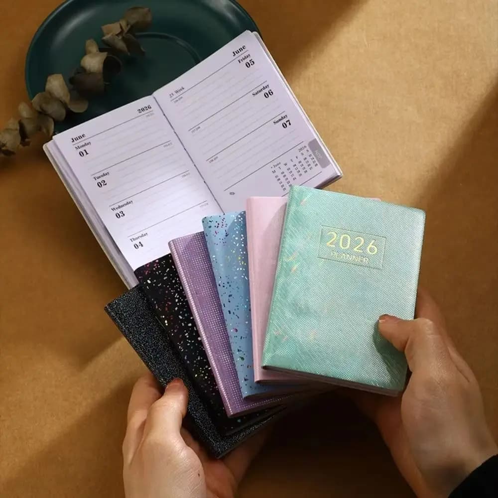 Simple Thick A7 Mini Notebook Calendar Square Weekly Planner Notepad To Do List School Office Portable Pocket Memo Students