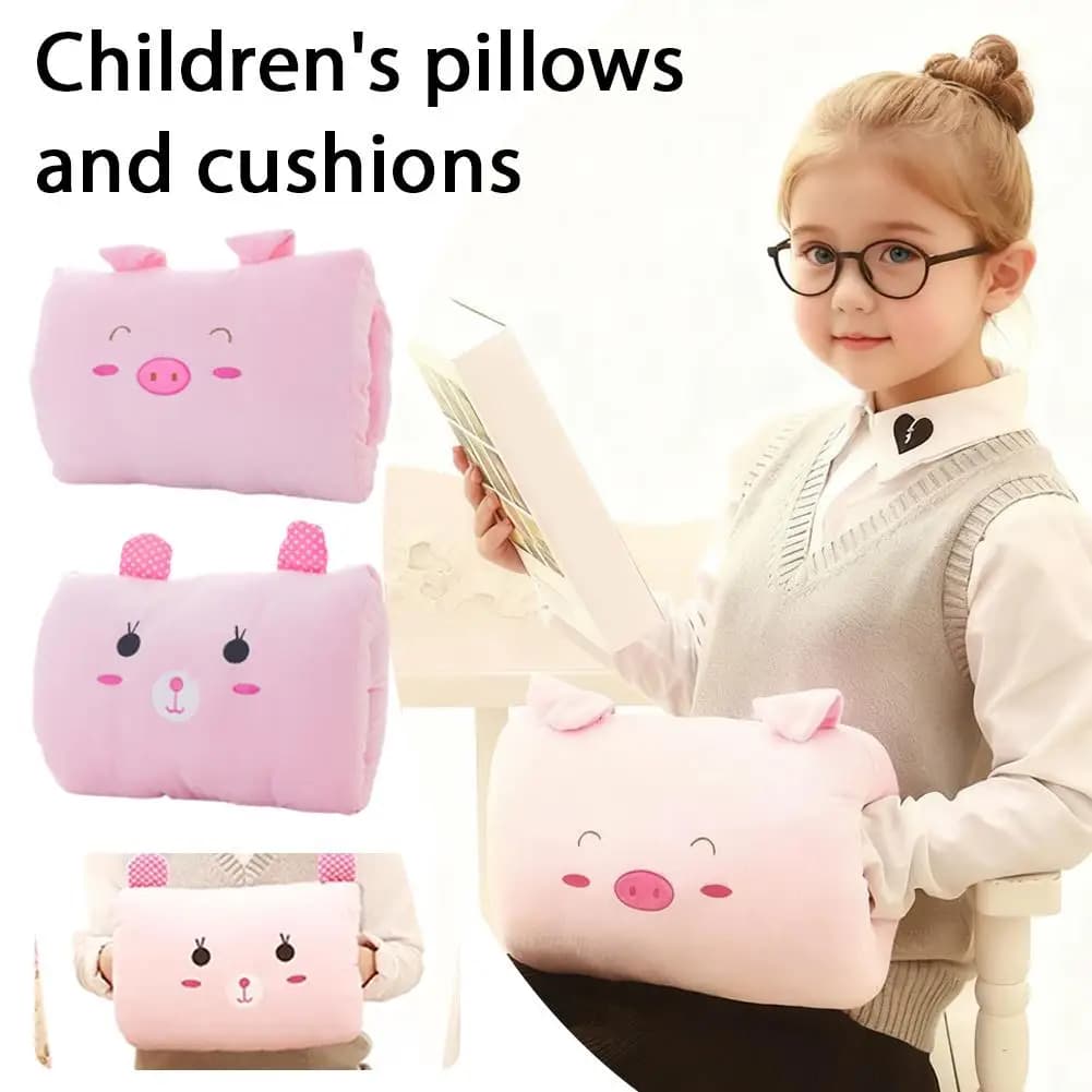 Cuscino creativo Peluche riscaldante per le mani Orso rosa Cuscino in peluche per bambini Guanti riscaldanti per le mani Cuscino per pisolino per cartoni animati per adulti