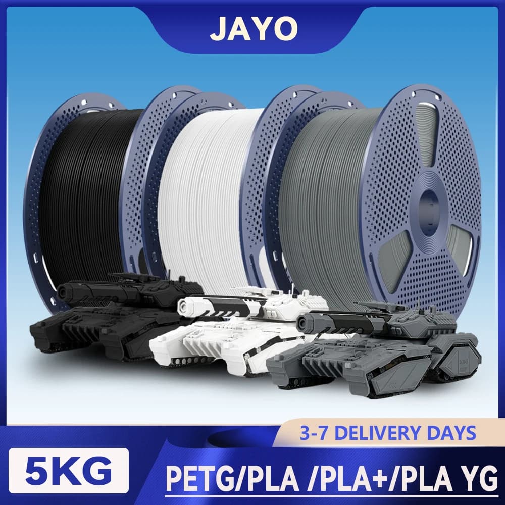 JAYO 5KG/Roll PETG/PLA/PLA PLUS/ABS/ PLA Matte 3D Printer Filament 1.75mm Large Spool NO Bubble non-toxic 3D Printing Materials