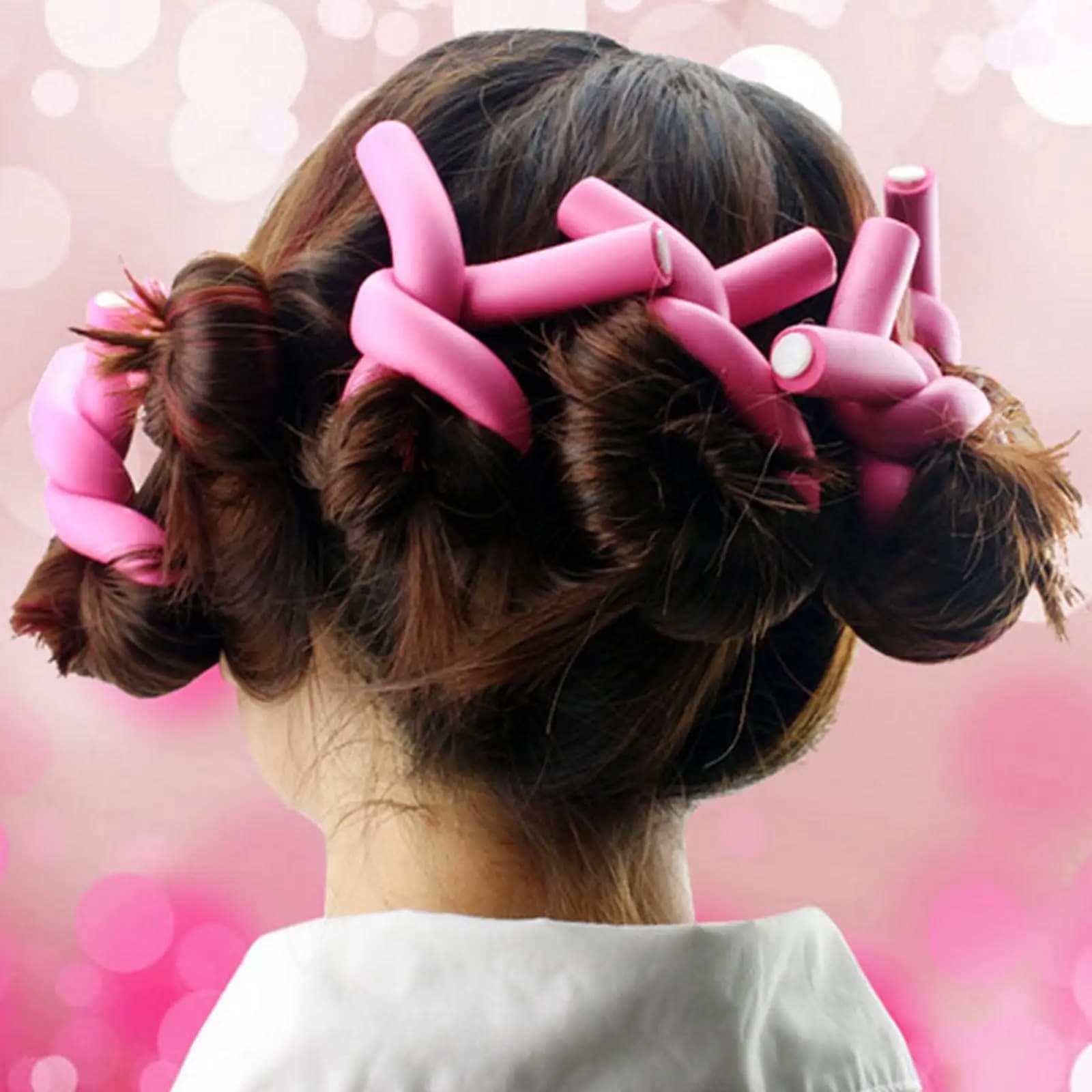 Set of 10 spiral curlers in 9.5 inch foam for twisted curls, flexible DIY sticks