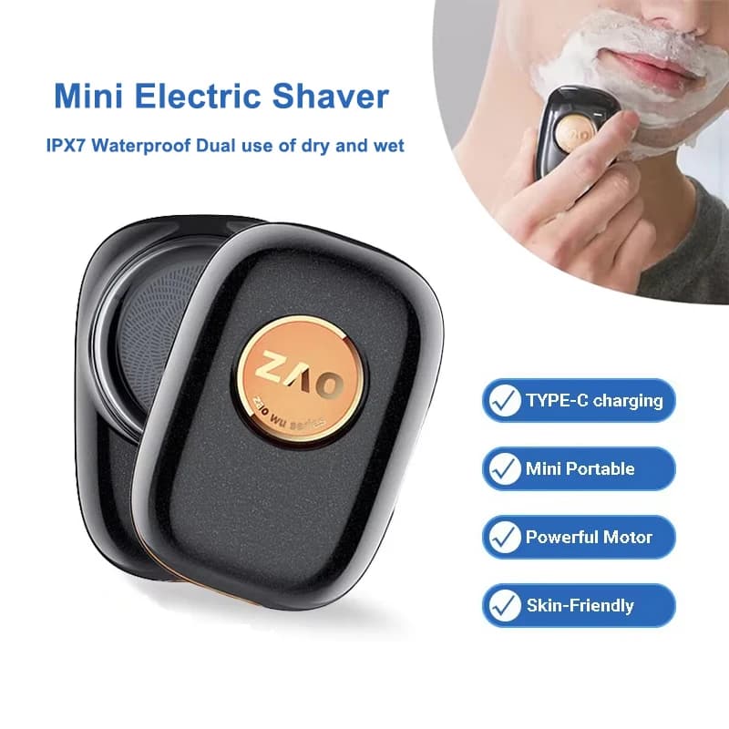 Mini Portable IPX7 Waterproof Electric Shaver USB Rechargeable Wet Dry Dual-use Painless Face Beard Shaver For Men Home Travel