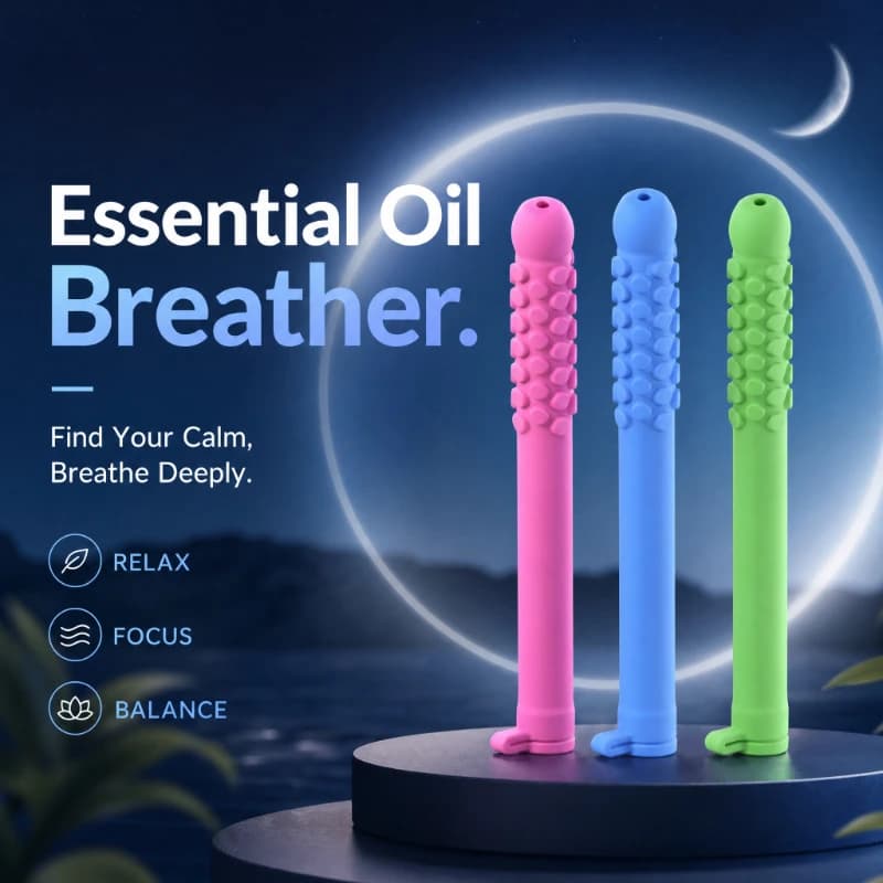 Essential Oil Breather Silicone Chewing Stick Durable Convenient Outdoor Respirator Breathable Chewable Stick with Essential Oil