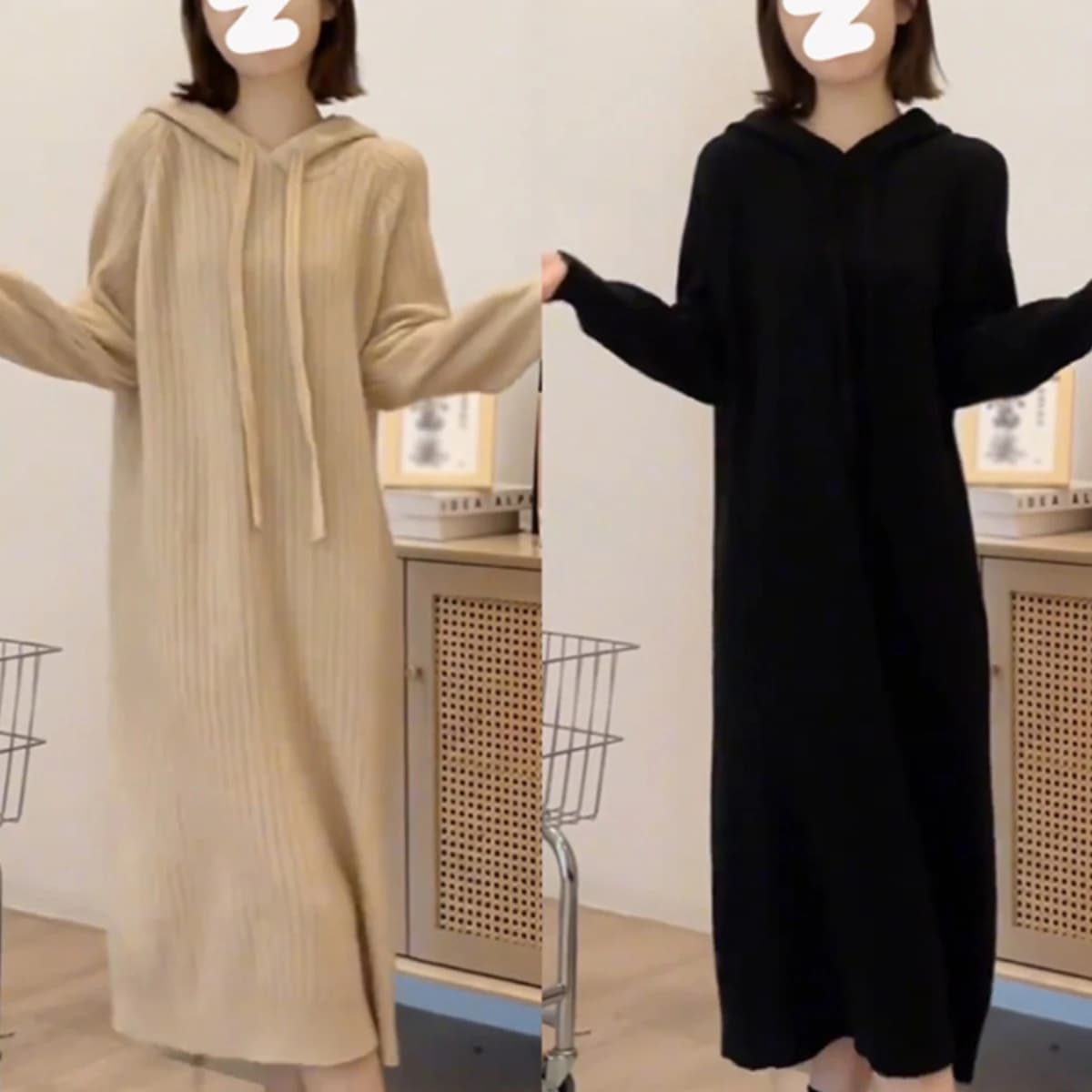 plus Size Women's Autumn Winter Loose Lazy Style Hoodie Dress Knitted Inner Wear Long H-Line Elegant Color Dress