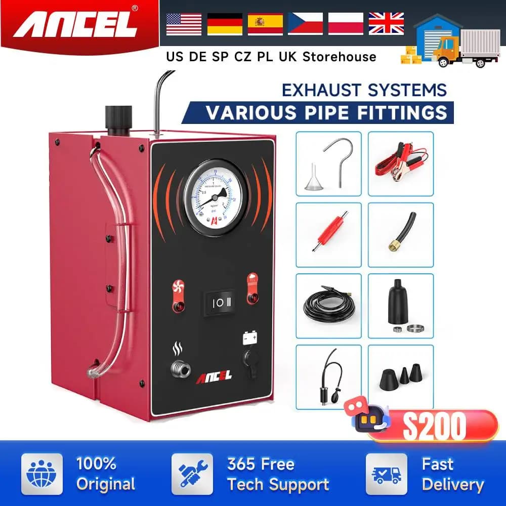EVAP Rilevatore di Perdite di Fumo per Auto Moto Macchina del Fumo Strumento Diagnostico Tester di Vuoto Localizzatore di Perdite di Tubo Carburante Olio ANCEL S200