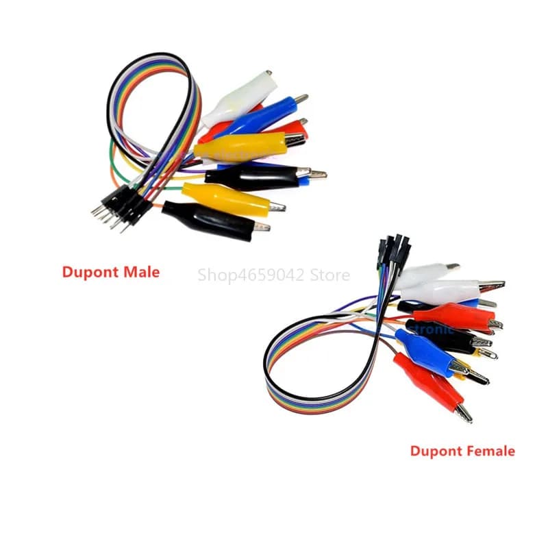20/30CM Dupont Cable 10pin Male/Femmina Connector Coccodrillo Clip Coccodrillo Puntali Test Jumper Wire for Arduino