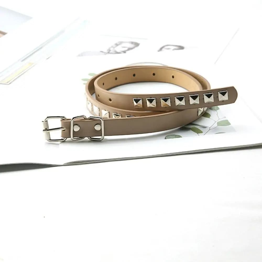 For Jeans Belt Accessories Metal Buckle Dresses Decoration Gothic Women Waistband Rivet Waist Belts Waist Strap PU Leather