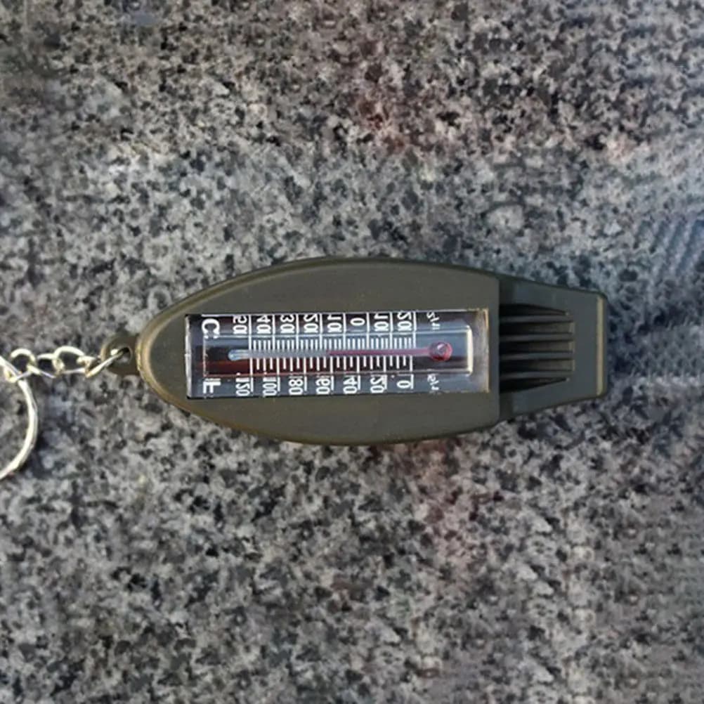 2Pcs Outdoor Survival Whistle Four-in-One Compass Thermometer Magnifying Glass Portable Emergency Camping Accessory