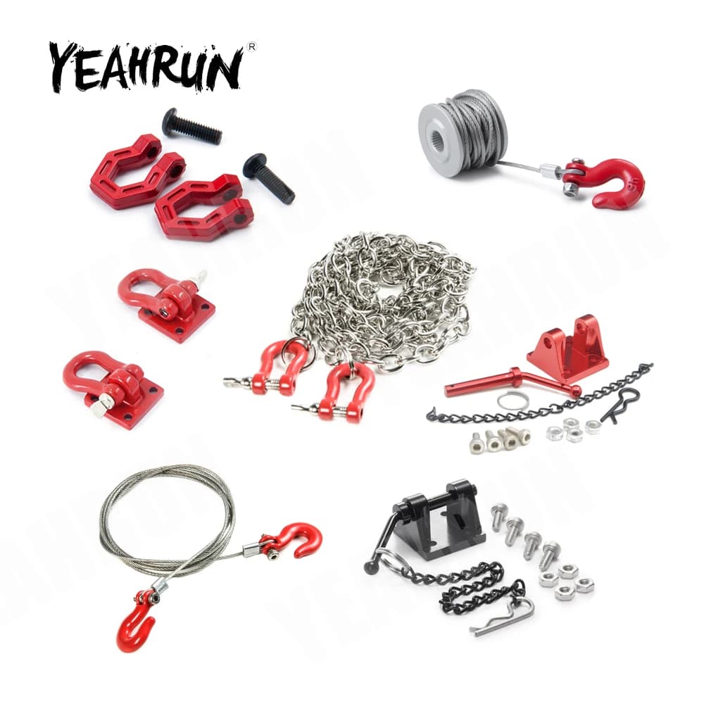 YEAHRUN RC Car Metal Trailer gancio di traino accessori per 1:10 RC Crawler TRX-4 TRX-6 Axial SCX10 90046 AXI03007 Redcat MST
