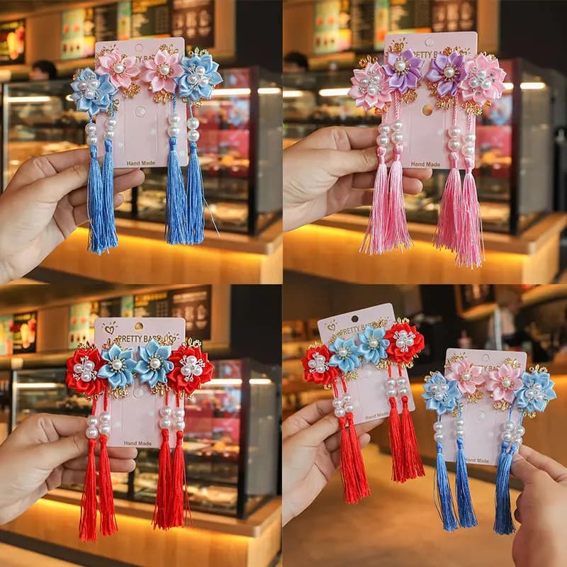 Fashion Accessories in Chinese Style Hair Clip for Kids Super Fairy Nappa Ornaments for Hair Old Nappa Copricapo for Girls