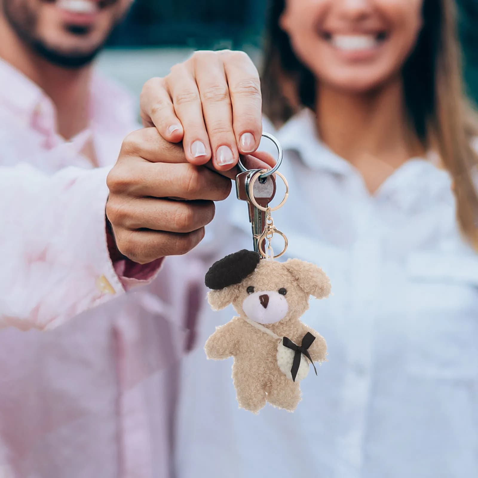 2 Pezzi Portachiavi Morbido Peluche, Ciondolo Borsa Carino, Charm per Zaino, Regalo per Ragazze e Donne, Accessorio per Borsa