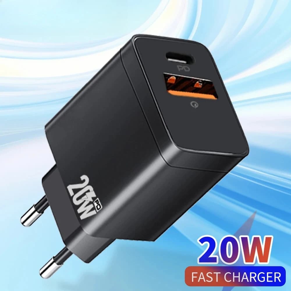 20W USB C Charger Quick Charge QC3.0 Wall Charger Travel Adapter For iPhone 17 16 Xiaomi Huawei USB Type C Mobile Phone Charger