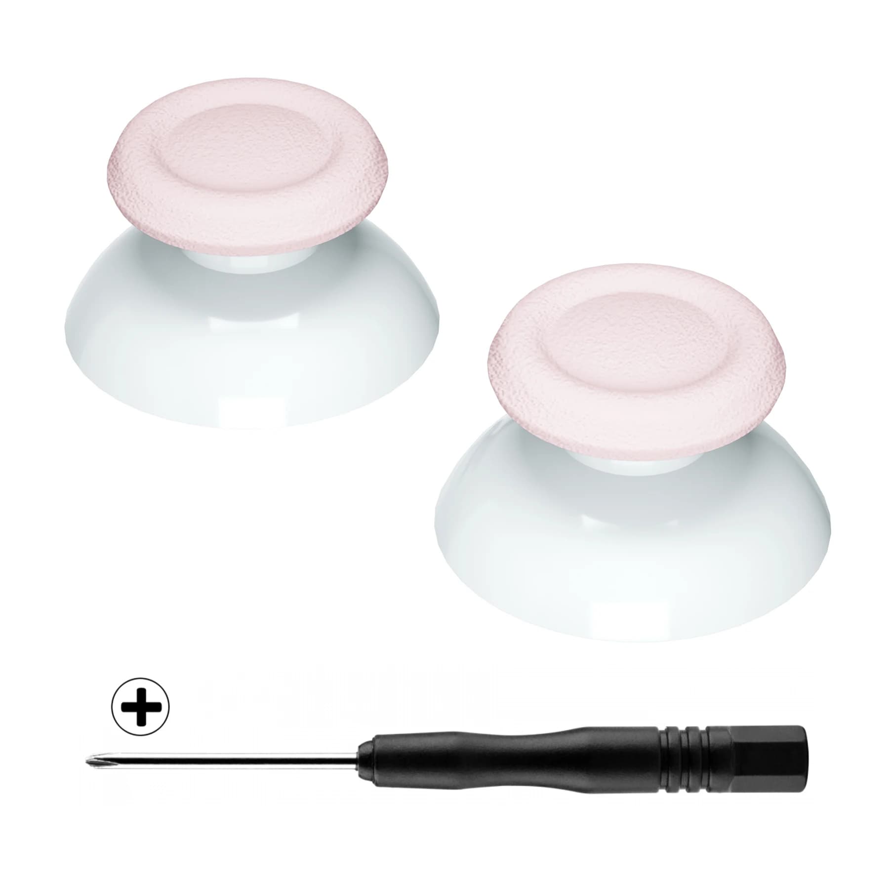 eXtremeRate 3D Joystick Analogico Thumb Sticks Accessori per PS5, per PS4 Controller di tutti i modelli - Rosa e bianco