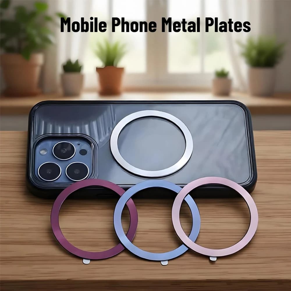 Anello con piastra magnetica in metallo per caricabatterie wireless Magsafe Adesivo in lamiera di ferro Supporto per telefono per auto Patch magnetica per iPhone 15 13 Pro Max