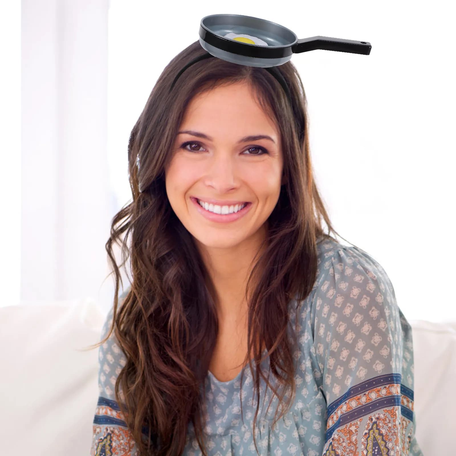 Pan Headband Frying Pan Style Comfortable ABS Polyester Hair Hoop for Parties Birthdays Weddings Photo Booth Fun Novelty