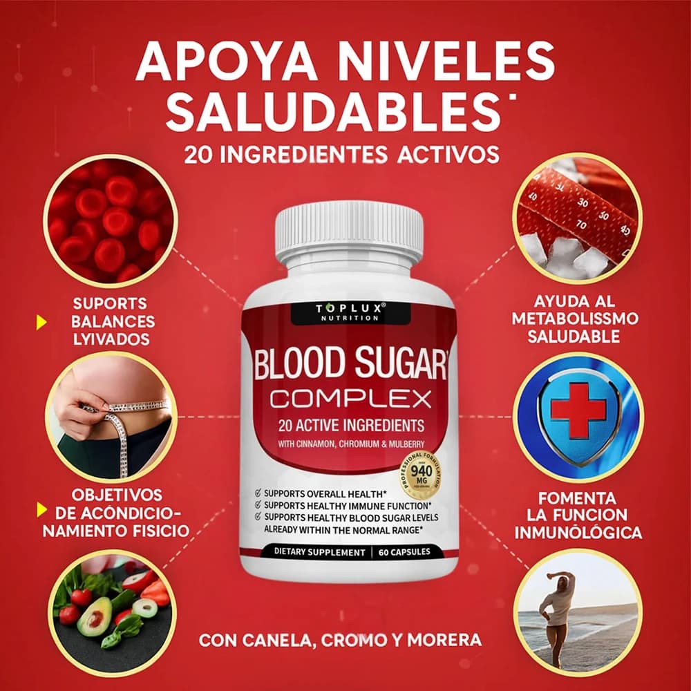 Integratore per il Controllo della Glicemia - Supporta Livelli Sani di Zucchero nel Sangue All'Interno della Gamma Normale con Cannella - 60 Capsule