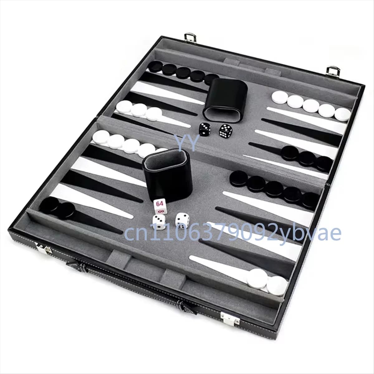 Gioco da Tavolo Classico in Offerta con Custodia in Pelle, Tabellone Pieghevole, Confezione Regalo, Set da Backgammon Portatile da Viaggio per Adulti