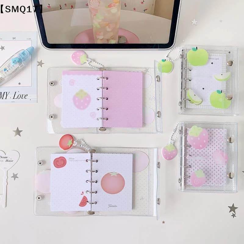 Colorful Transparent Binder Loose Cover Journal Sketchbook Office Supplies Accessories【SMQ】