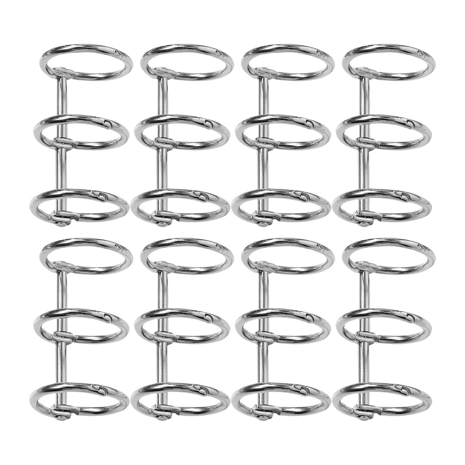 8Pcs Notebook Binding Rings Metal Snap Split Hinged Rings 3-Ring Loose Leaf Binders for DIY Photo Albums Planners Organizers